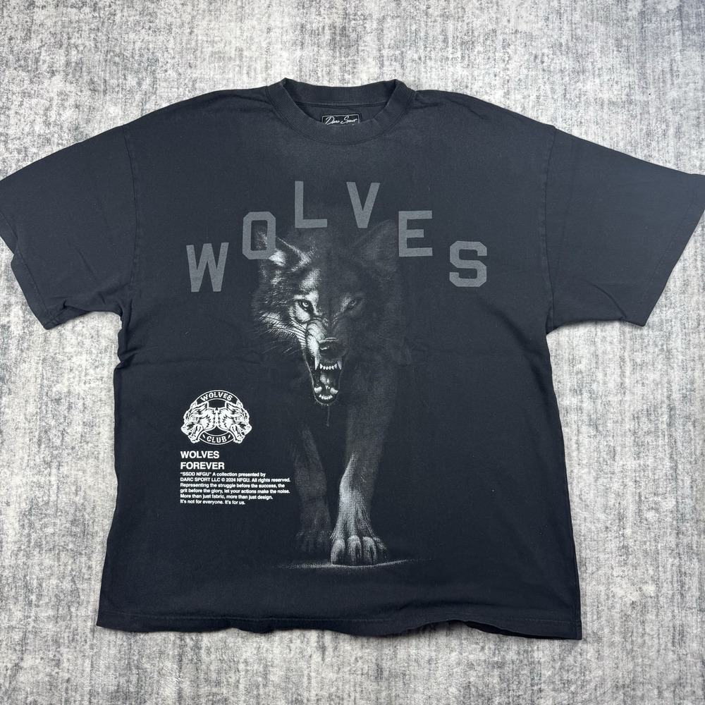 Darc Sport In The Shadows Wolves Club Tee T-shirt Sz XL Black SSDD NFGU